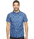 Threads 4 Thought Batik Print Short Sleeve Woven (blue Batik) Men's Clothing