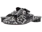 Salvatore Ferragamo Sciacca Bow Mule (black/white Capra Bunny) Women's Flat Shoes