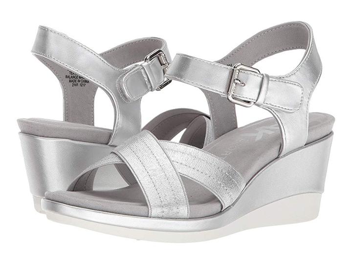 Anne Klein Paprika (silver/silver Synthetic) Women's Wedge Shoes