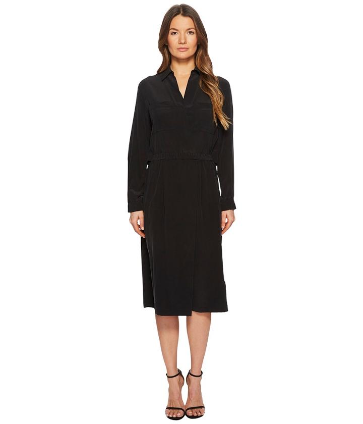Vince Slit Back Shirtdress (black) Women's Dress