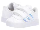 Adidas Kids Vl Court 2 Cmf (infant/toddler) (footwear White/footwear White/clear Orange) Kids Shoes