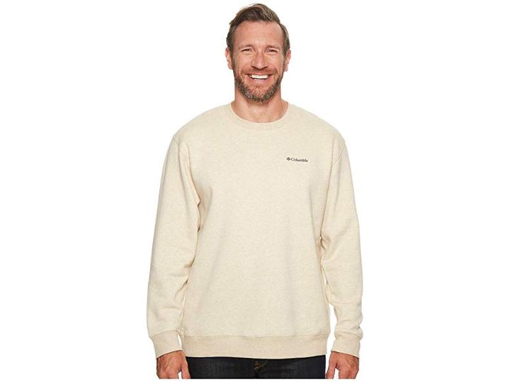 Columbia Big Tall Hart Mountaintm Ii Crew (oatmeal Heather) Men's Long Sleeve Pullover