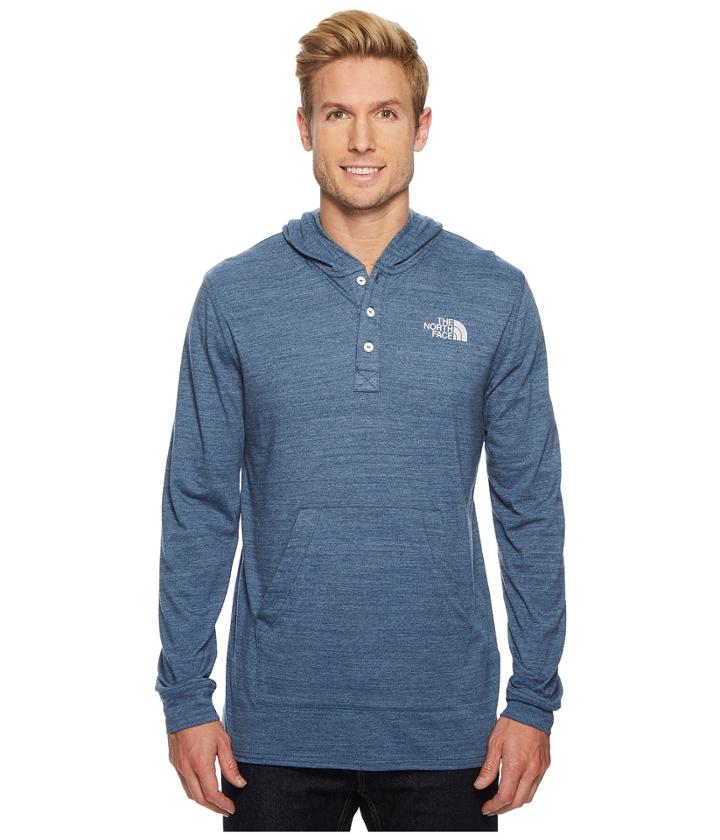The North Face Henley Tri-blend Hoodie (shady Blue Heather/glacier Gray) Men's Sweatshirt