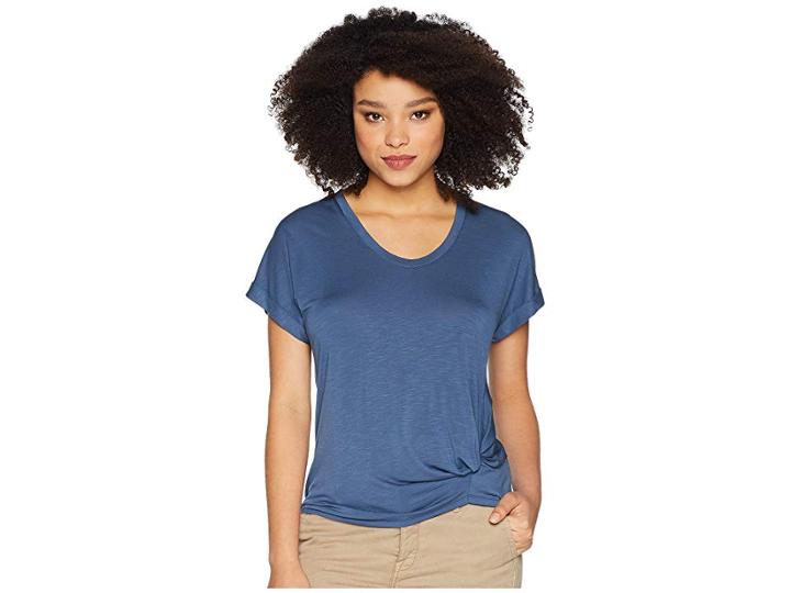 Nic+zoe Boardwalk Tee (washed Rich Indigo) Women's T Shirt