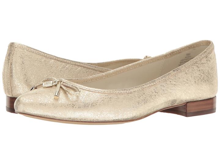 Anne Klein Ovi (light Gold Leather) Women's Flat Shoes