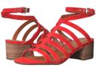 Franco Sarto Finesse (pop Red Lux Brushed Suede) Women's Sandals