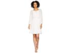 Adrianna Papell Long Sleeve Blouson Dress (ivory) Women's Dress