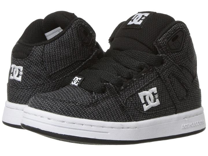 Dc Kids Rebound Tx Se (little Kid/big Kid) (black/grey/white) Boys Shoes