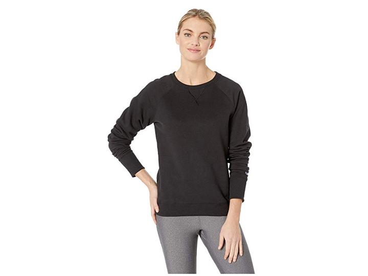 Champion Powerblend(r) Fleece Boyfriend Crew (black) Women's Fleece