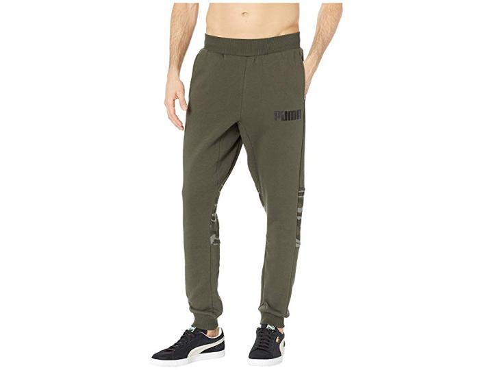 Puma Camo Foil Fleece Sweatpants (forest Night) Men's Casual Pants