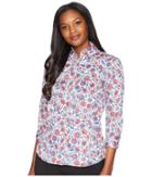 Chaps No-iron Floral Cotton Shirt (cream Multi) Women's Clothing