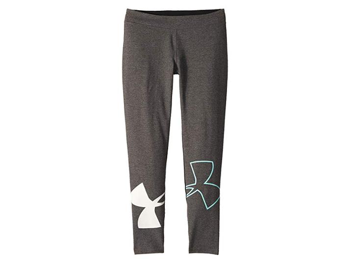 Under Armour Kids Favorite Knit Leggings (big Kids) (black/refresh Mint) Girl's Casual Pants