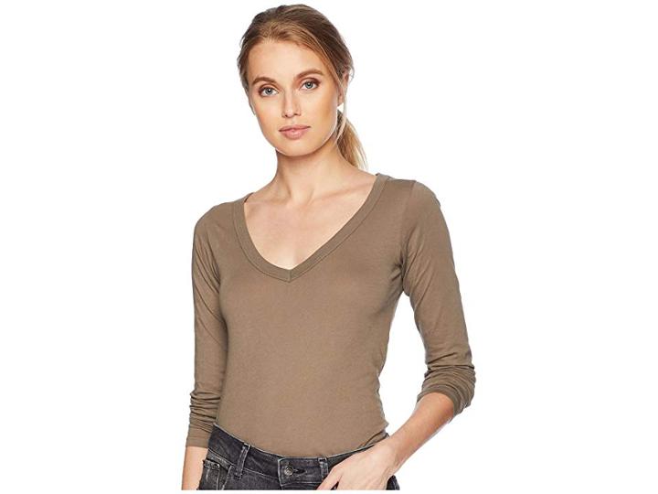 Lamade Fitted V-neck Tee (bungee Cord) Women's Long Sleeve Pullover