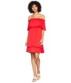 Kensie Slinky Knit Off The Shoulder Dress Ks5k8196 (red Pepper) Women's Dress