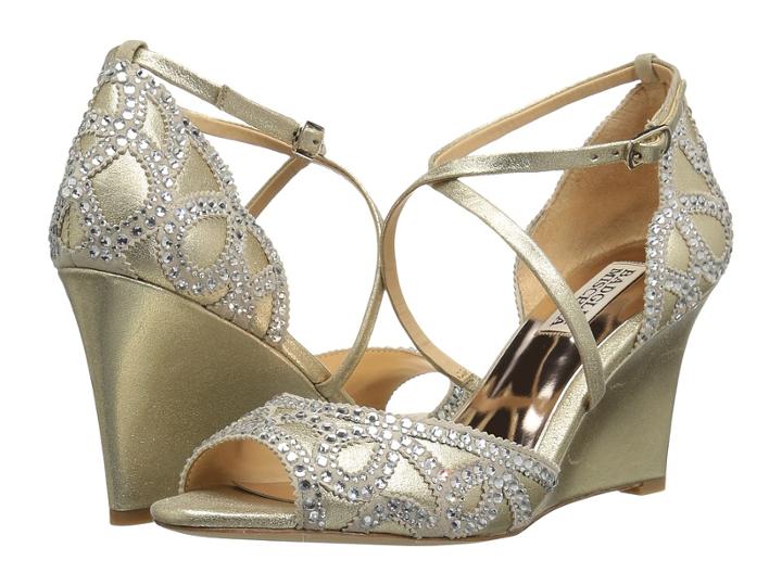 Badgley Mischka Winter (platino Metallic Suede) Women's Wedge Shoes