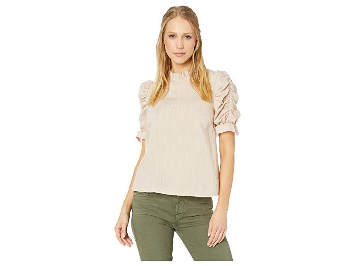 Moon River Ruffled Puff Sleeve (peach) Women's Clothing