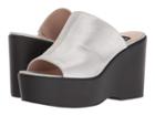 Nine West Tomo 40th Anniversary Platform Slide Sandal (light Silver Metallic) Women's Wedge Shoes