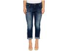 Kut From The Kloth Petite Amy Crop Straight Leg Roll Up Frey Jeans In Celebration (celebration W/ Medium Base Wash) Women's Jeans