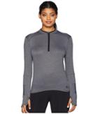 Adidas Response 1/2 Zip Long Sleeve Tee (black/colored Heather) Women's T Shirt