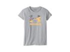 Under Armour Kids Ua Solid Big Logo Short Sleeve Tee (big Kids) (steel Light Heather/apollo Gray/orange Peel) Girl's T Shirt