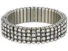Steve Madden Rhinestone Bar Stretch Bracelet (silver) Bracelet
