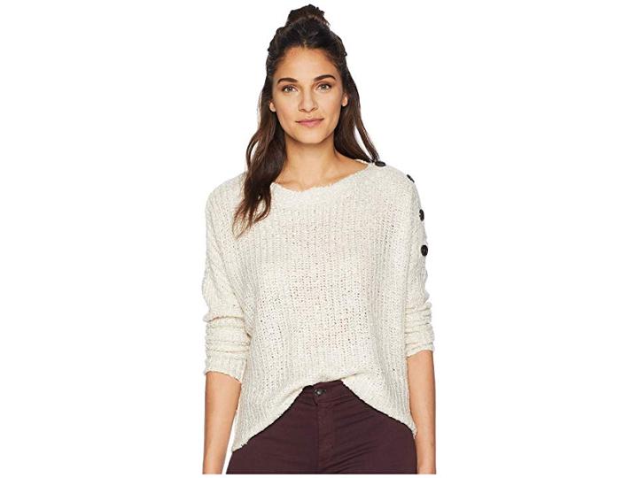 Jack By Bb Dakota Level Up Buttoned Drop Shoulder Sweater (oatmeal) Women's Sweater