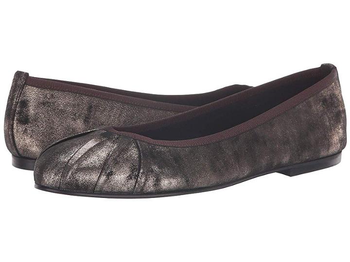 French Sole Commute Flat (brown Metallic Suede) Women's Shoes