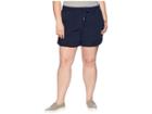 Lauren Ralph Lauren Plus Size Cotton Twill Shorts (navy) Women's Shorts