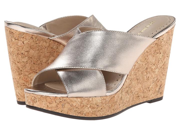 Adrienne Vittadini Clem (champagne Metallic Calf) Women's Wedge Shoes