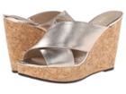Adrienne Vittadini Clem (champagne Metallic Calf) Women's Wedge Shoes