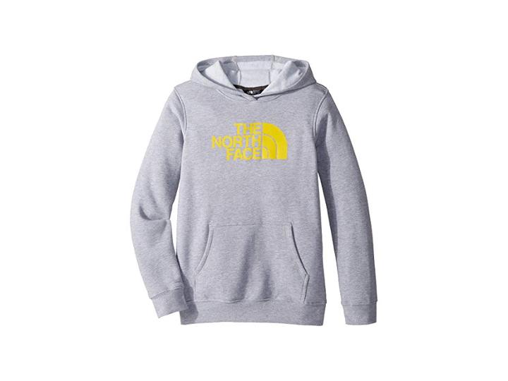 The North Face Kids Logowear Pullover Hoodie (little Kids/big Kids) (tnf Light Grey Heather/canary Yellow (prior Season)) Boy's Sweatshirt