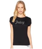 Juicy Couture Juicy Short Sleeve Tee (pitch Black) Women's T Shirt