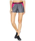 Under Armour New Play Up Shorts (rhino Gray/tropic Pink) Women's Shorts