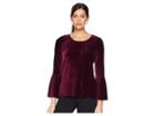 Tribal Bell Sleeve Crew Neck Top (zinfandel) Women's Long Sleeve Pullover