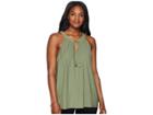 Two By Vince Camuto Sleeveless Tassel Tie Neck Halter Top (canopy Green) Women's Clothing