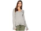 Michael Stars Bell Sleeve Sweater With Scallop Detail (heather Grey) Women's Sweater