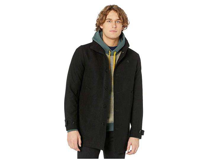 G-star Garber Empral Wool Trench (dark Black) Men's Clothing