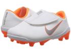 Nike Kids Vapor 12 Club Mg (toddler/little Kid) (white/metallic Cool Grey/total Orange) Kids Shoes
