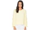 Vince Camuto Long Sleeve Tiered Tie Cuff Textured Blouse (lemon Cream) Women's Blouse