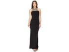 Laundry By Shelli Segal Jersey Gown With Multi Strap Detail (black) Women's Dress