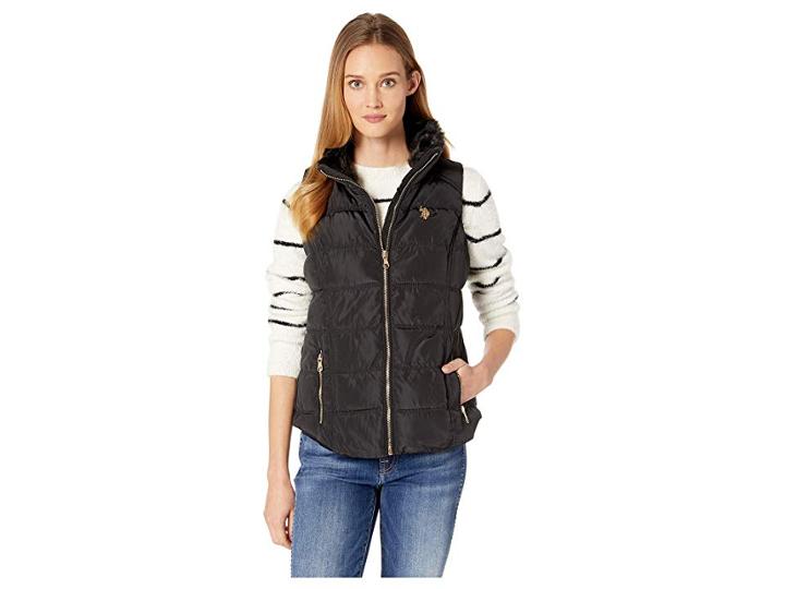 U.s. Polo Assn. Basic Vest (black) Women's Coat
