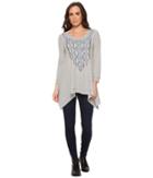 Roper 1390 Polyester Rayon Thermal Tapeze Top (grey) Women's Long Sleeve Pullover