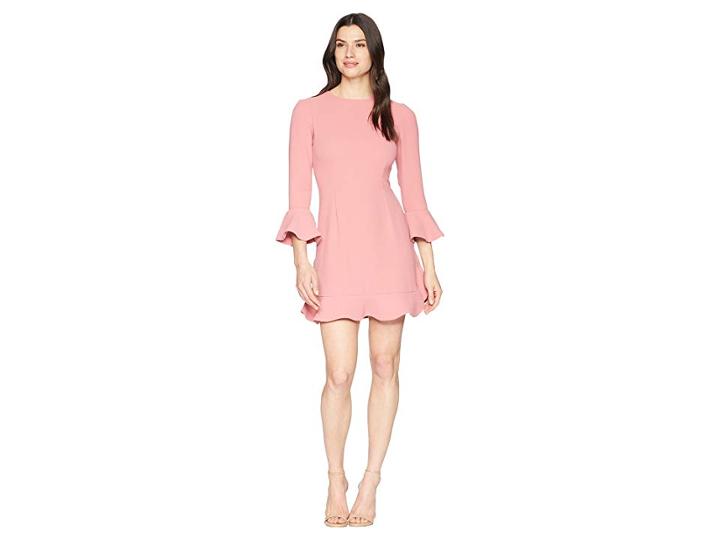 Jill Jill Stuart Crepe Short Dress With Bell Long Sleeves (rosewood) Women's Dress