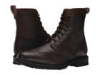 Frye James Lug Wingtip Boot Shearling (dark Brown Wp Soft Pebbled Full Grain) Men's Lace-up Boots