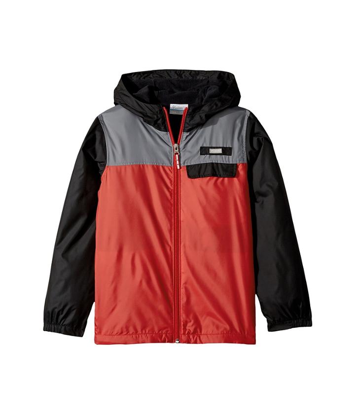Columbia Kids Mountain Side Lined Windbreaker (little Kids/big Kids) (bright Red/grey Ash/black) Boy's Coat