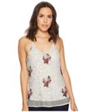 Romeo & Juliet Couture Beaded Floral Embroidered Tank Top (ivory) Women's Sleeveless