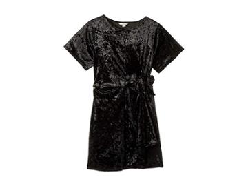 Habitual Girl Claire Tie Front Mini Dress (big Kids) (black) Girl's Dress