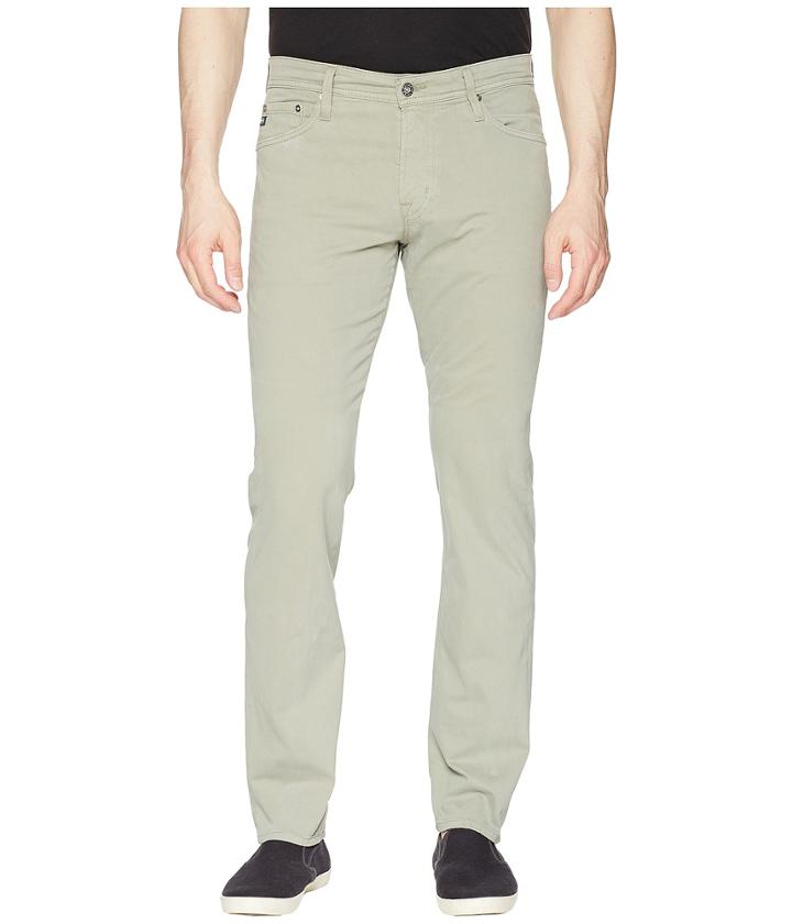Ag Adriano Goldschmied Graduate Tailored Straight Sueded Stretch Sateen (dry Cypress) Men's Casual Pants