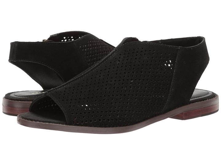 Kelsi Dagger Brooklyn Seneca Flat Sandal (black Cow Suede) Women's Shoes
