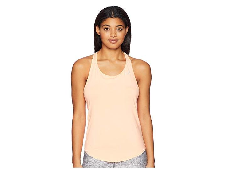 Under Armour Heatgear(r) Armour Mesh Back Tank Top (peach Horizon/metallic Silver) Women's Sleeveless